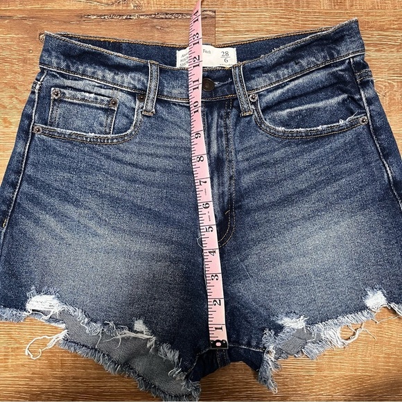 ABERCROMBIE & FITCH High Rise Denim Cut Off Jean Shorts Size 28 - Picture 8 of 9
